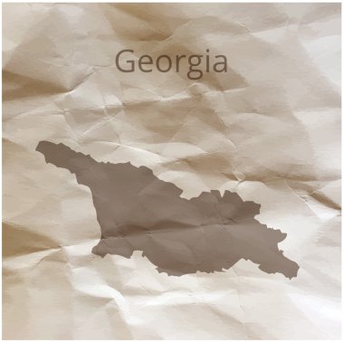 Papirüs üzerinde Gürcistan Haritası. Vektör çizim.