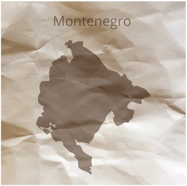 Karadağ papirüs üzerinde Haritası. Vektör çizim.