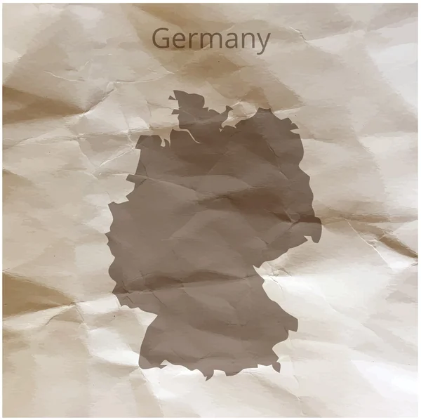 Deutschlandkarte auf Papyrus. Vektorillustration. — Stockvektor