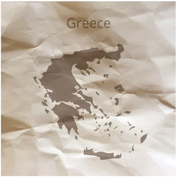 Χάρτης της Ελλάδος σε πάπυρο. Vector εικονογράφηση. — Διανυσματικό Αρχείο