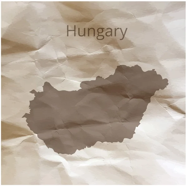Map of the Hungary on papyrus. Vector illustration. — Stock Vector