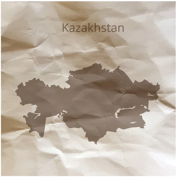 Papirüs üzerinde Kazakistan Haritası. Vektör çizim. — Stok Vektör