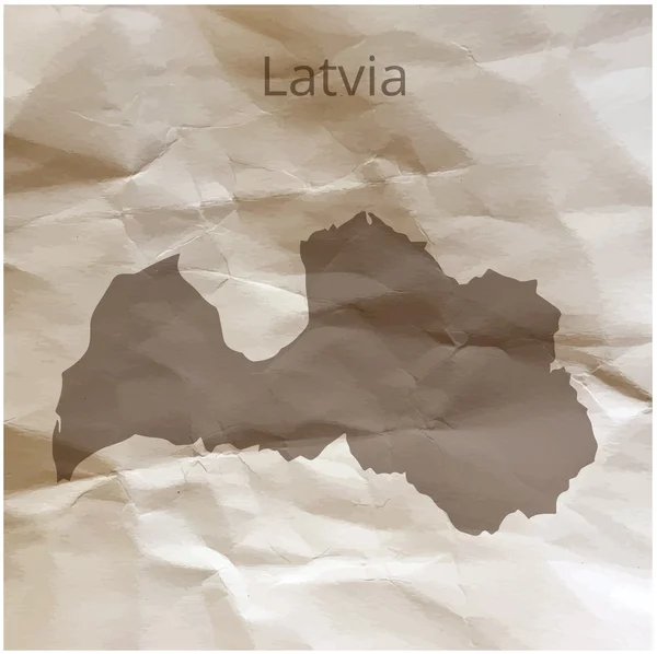 Map of the Latvia on papyrus. Vector illustration. — Stock Vector