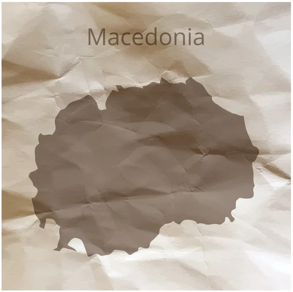 Carte de la Macédoine sur papyrus. Illustration vectorielle . — Image vectorielle