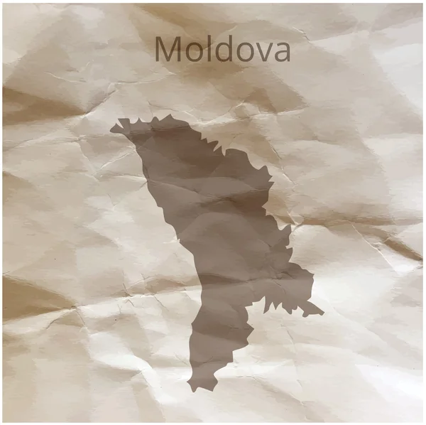 Карта Молдовы на папирусе. Векторная иллюстрация . — стоковый вектор