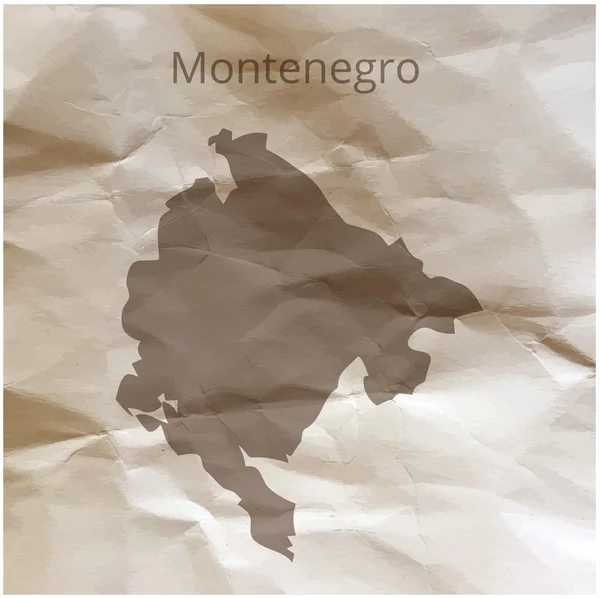 Map of the Montenegro on papyrus. Vector illustration. — Stock Vector