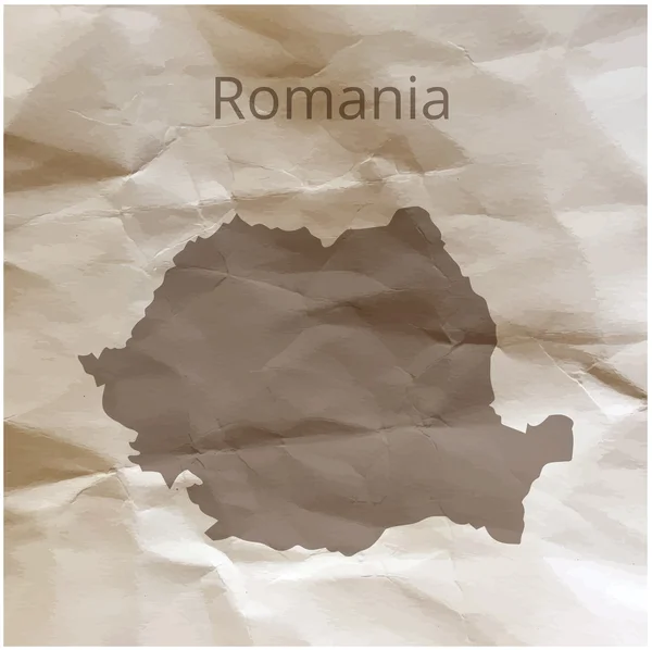 Mapa de Rumania en papiro. Ilustración vectorial . — Vector de stock