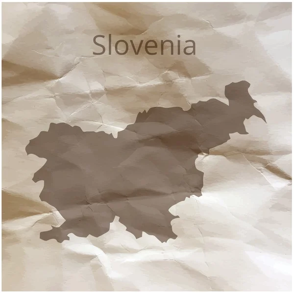 Mapa de Eslovenia en papiro. Ilustración vectorial . — Vector de stock
