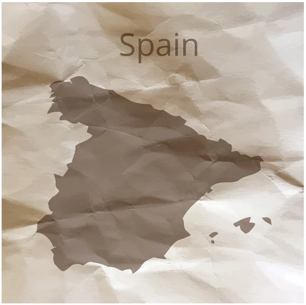 パピルスにスペインの地図。ベクトル図. — ストックベクタ
