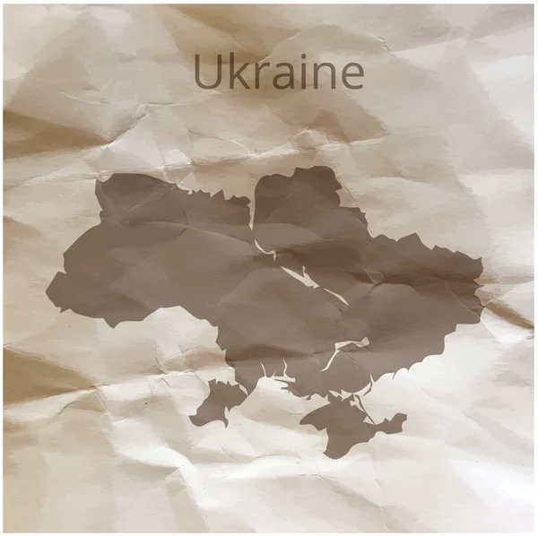 乌克兰在纸莎草纸上的地图。矢量图. — 图库矢量图片