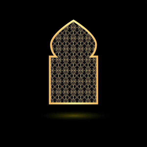 ラマダン カリーム モスク ウィンドウのイスラム。ベクトル図. — ストックベクタ