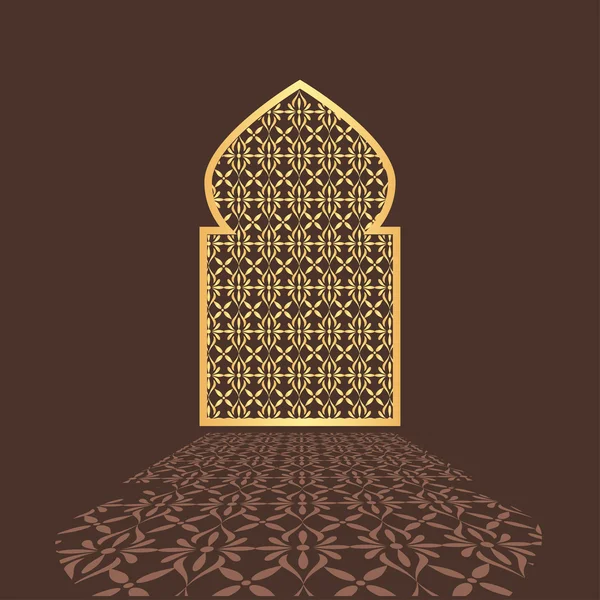 Ramadan Kareem Mosque window for islamic. Vector illustration. — Stock Vector