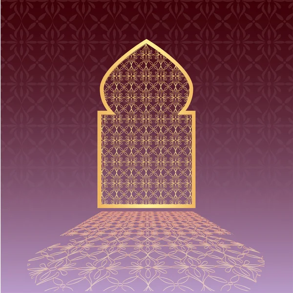 Mosquée Ramadan Kareem fenêtre pour islamic. Illustration vectorielle . — Image vectorielle