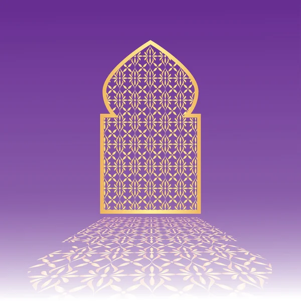 Ramadan Kareem Moschee Fenster für islamische. Vektorillustration. — Stockvektor