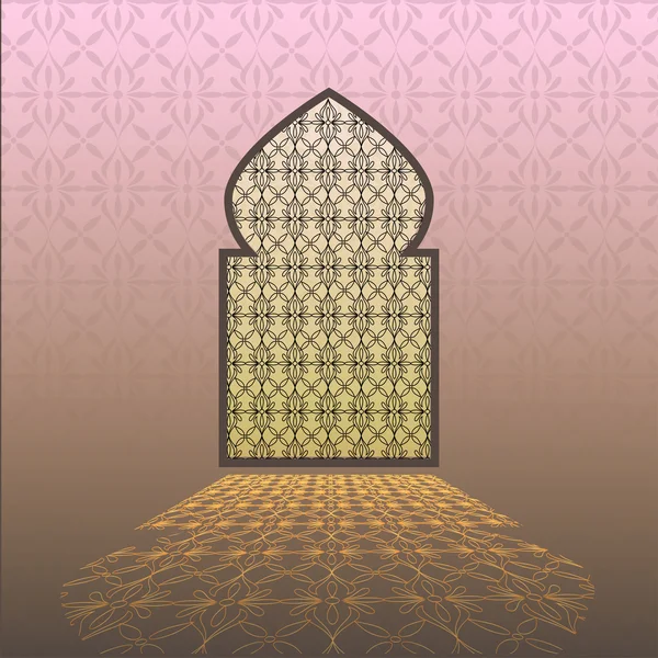 Ramadan Kareem Mosque window for islamic. Vector illustration. — Stock Vector