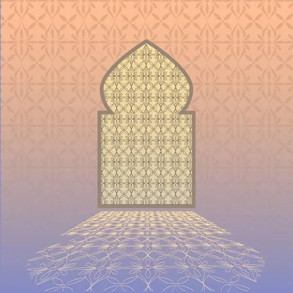 Ramadan Kareem Mosque window for islamic. Vector illustration. — Stock Vector