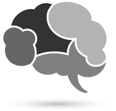 Renkli beyin simgesi. Vektör çizim.