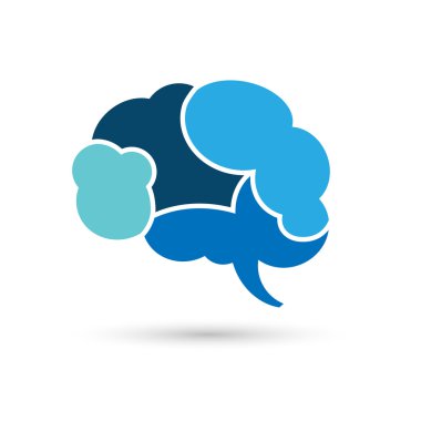 Renkli beyin simgesi. Vektör çizim.