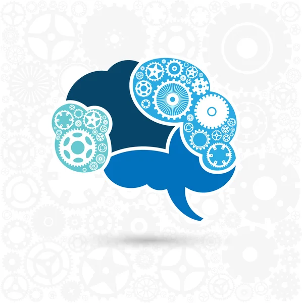 Hjärnan ikon med mekanismer. Vektor illustration. — Stock vektor