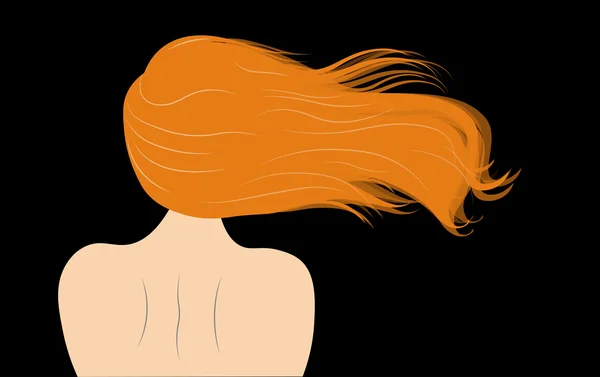 Векторная иллюстрация женского силуэта с красивыми волосами — стоковый вектор