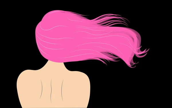 Ilustración vectorial de la silueta de la mujer con cabello hermoso — Archivo Imágenes Vectoriales