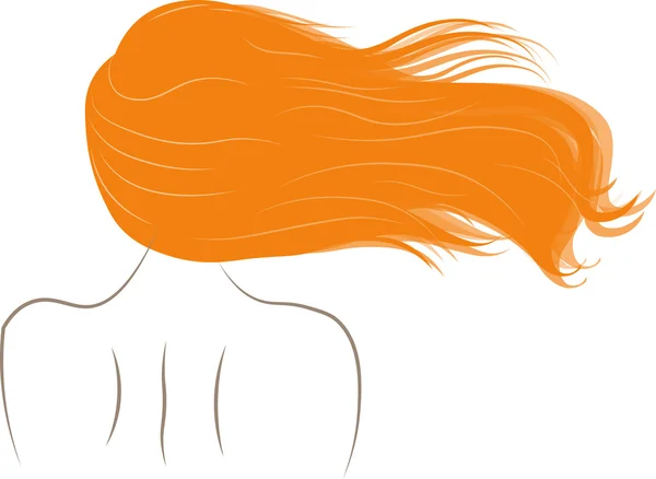Ilustración vectorial de la silueta de la mujer con cabello hermoso — Vector de stock