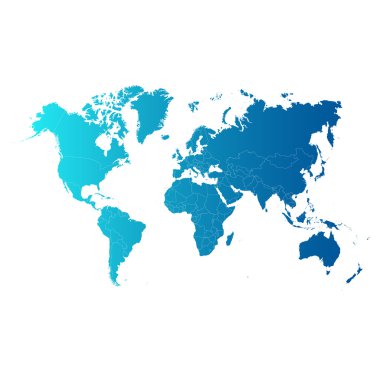 Dünyanın renkli harita. Vektör çizim.