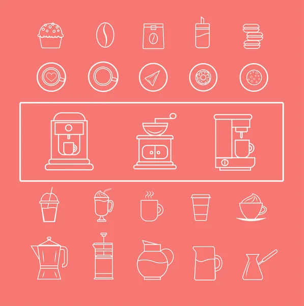 Set of Vector Coffee Elements and Coffee Accessories and Vector Illustration. — Stock Vector