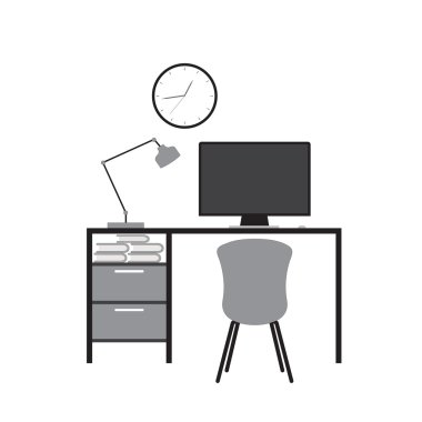 Çalışma alanı simgesi. Vektör çizim.