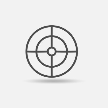 Hedef simgesi. Anahat stili. Vektör çizim.