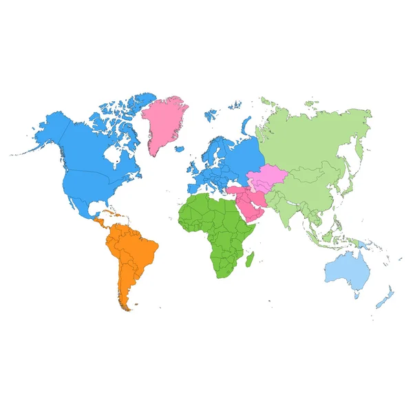 Harta lumii. Ilustrație vectorială . — Vector de stoc
