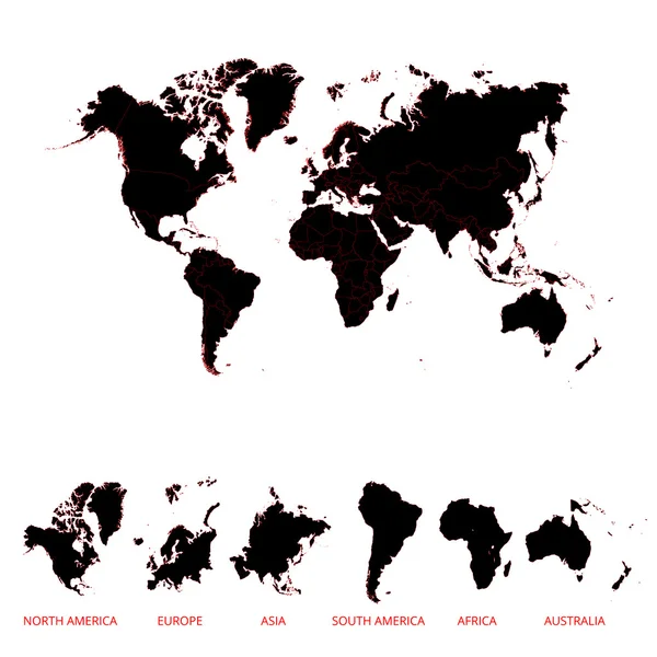 Mapa do mundo. ilustração vetorial. — Vetor de Stock