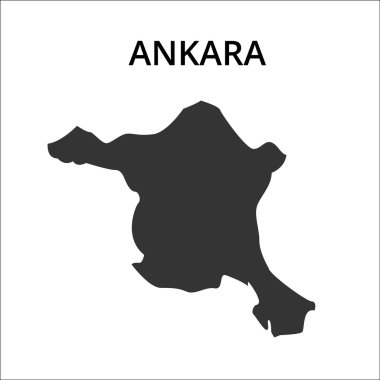 Ankara harita. Türkiye'nin başkenti. Vektör çizim.