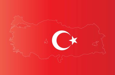 Turkey map in flag colors. Vector illustration. clipart