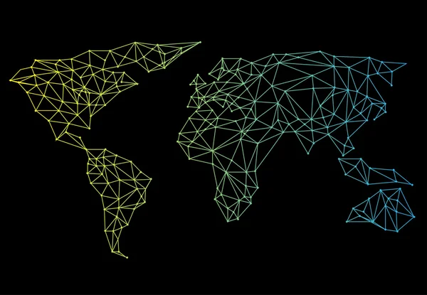多角形の抽象的な世界地図。ベクトル図. — ストックベクタ