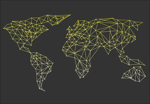 Багатокутна абстрактна карта світу. Векторні ілюстрації . — стоковий вектор