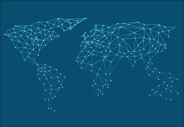 多角形の抽象的な世界地図。ベクトル図. — ストックベクタ