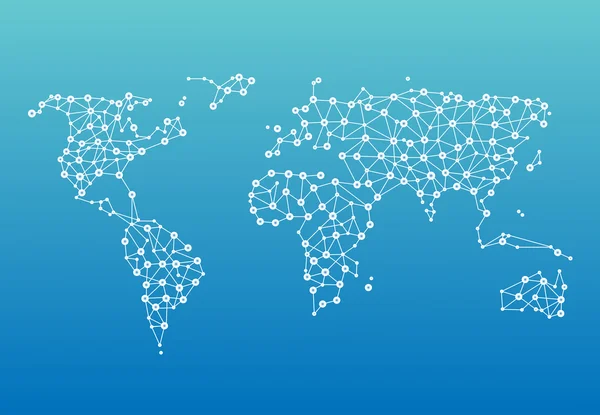 Mappa del mondo astratta poligonale. Illustrazione vettoriale . — Vettoriale Stock