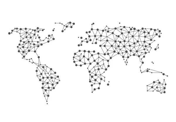 Mappa del mondo astratta poligonale. Illustrazione vettoriale . — Vettoriale Stock