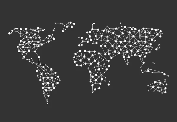 Mappa del mondo astratta poligonale. Illustrazione vettoriale . — Vettoriale Stock