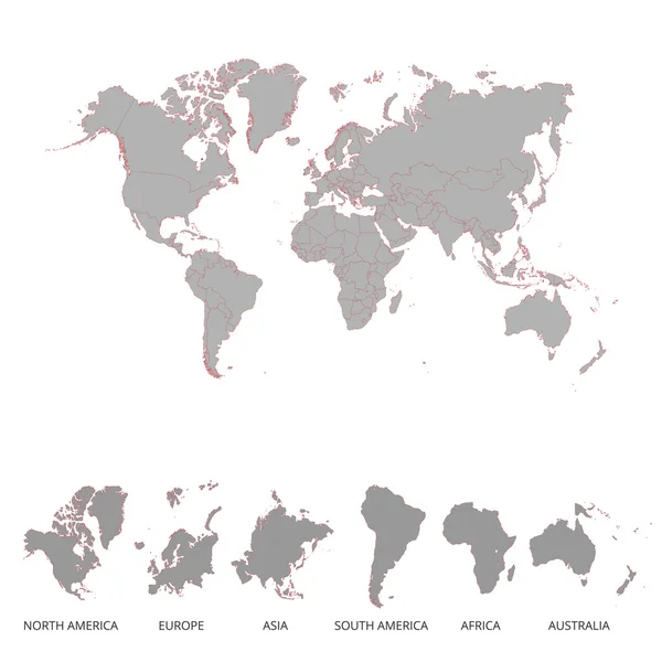 世界地図だ。ベクターイラスト. — ストックベクタ