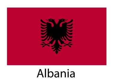 Arnavutluk bayrağı. vektör illüstrasyonu.