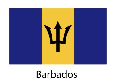 Barbados bayrağı. vektör illüstrasyonu.