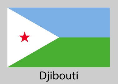 Cibuti bayrağı. Vektör illüstrasyonu.