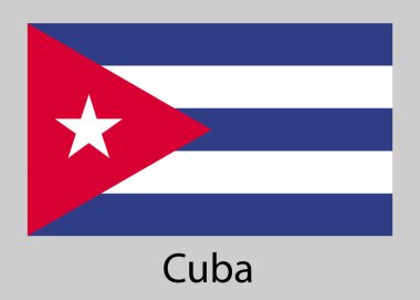 Küba bayrağı. Vektör illüstrasyonu.