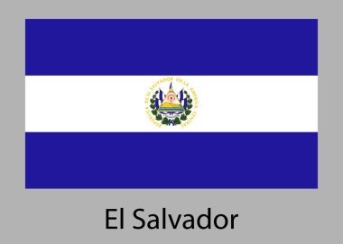 El Salvador bayrağı. Vektör illüstrasyonu.