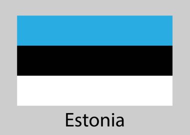 Estonya bayrağı. Vektör illüstrasyonu.