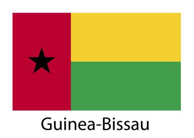 Gine Bissau Cumhuriyeti bayrağı. vektör çizim.