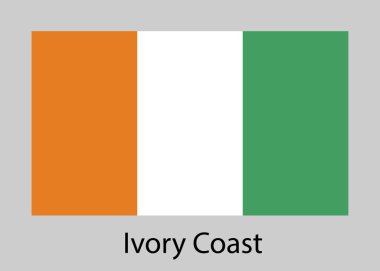 Fildişi Sahili bayrağı. Vektör çizim.