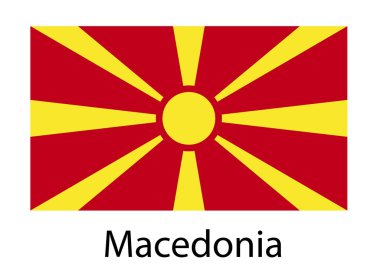 Makedonya Cumhuriyeti bayrağı. vektör çizim.